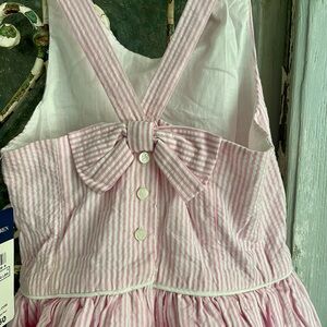 Girls Ralph Lauren Pink and White Striped Dress new size 4